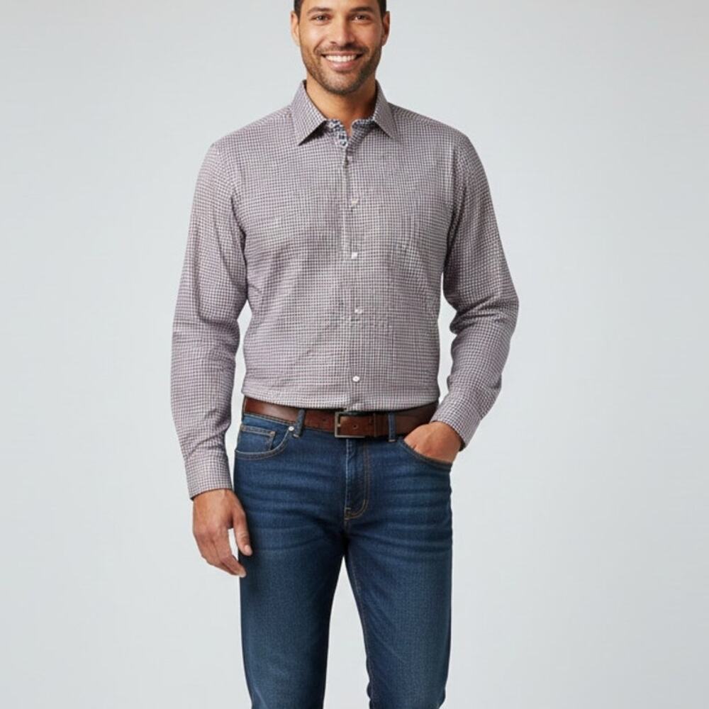 J. McLaughlin Mens Gingham Button Down Shirt Size XL